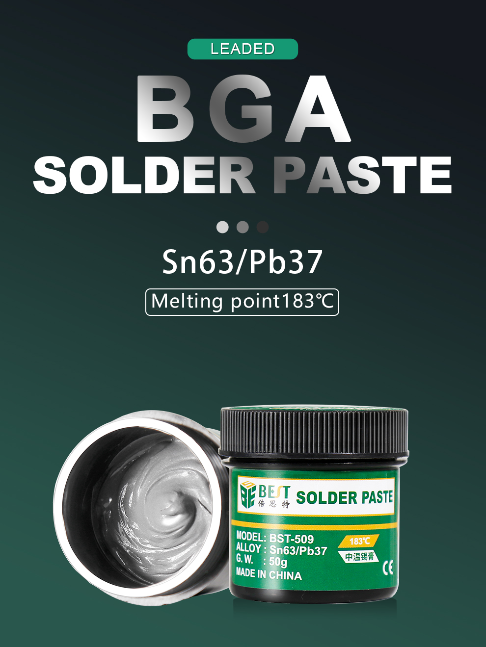 bst 506 50g sn63pb37 silver soldering paste tin solder paste for